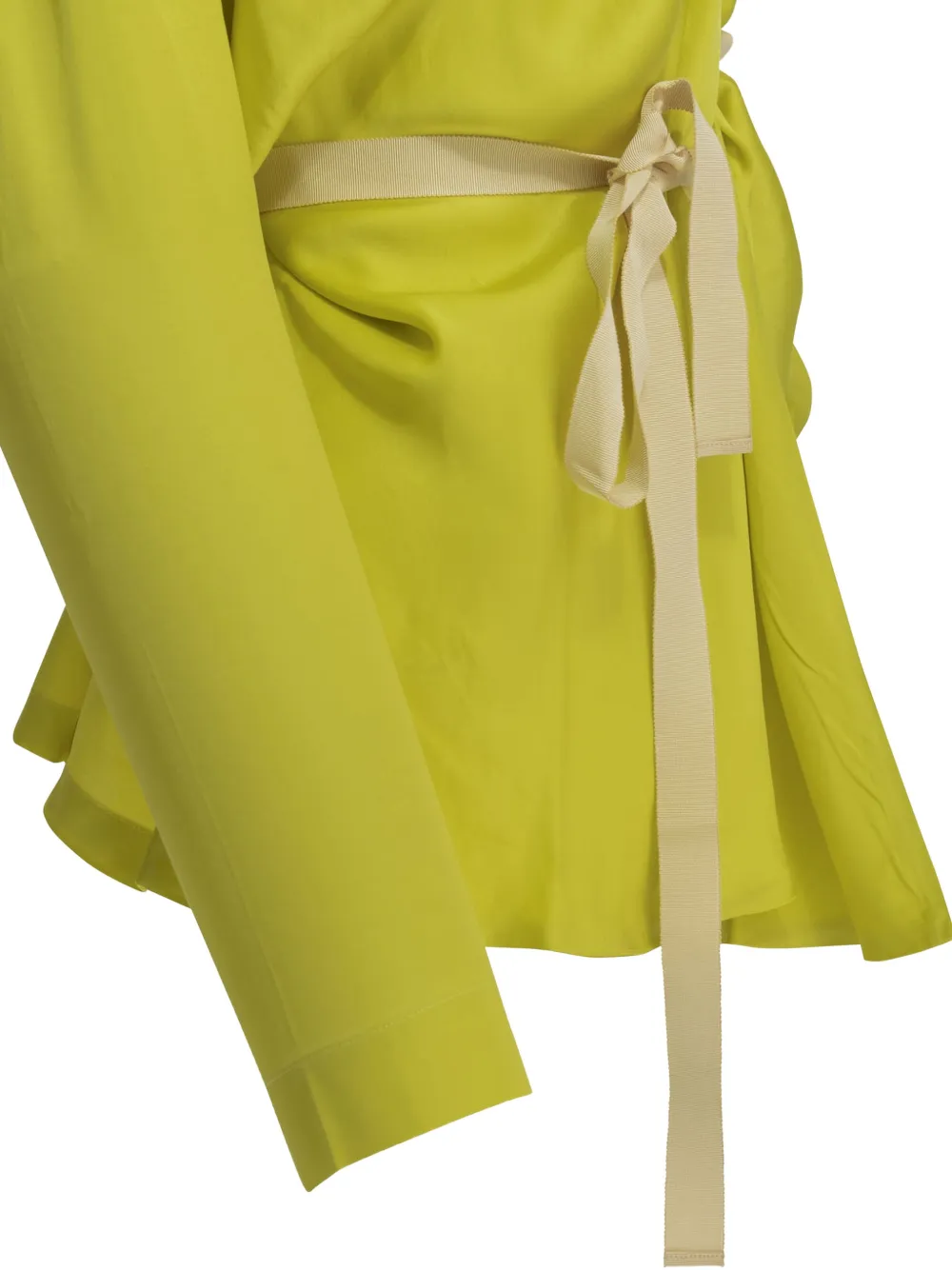 Sa Su Phi Belted Shawl-collar Coat In Yellow