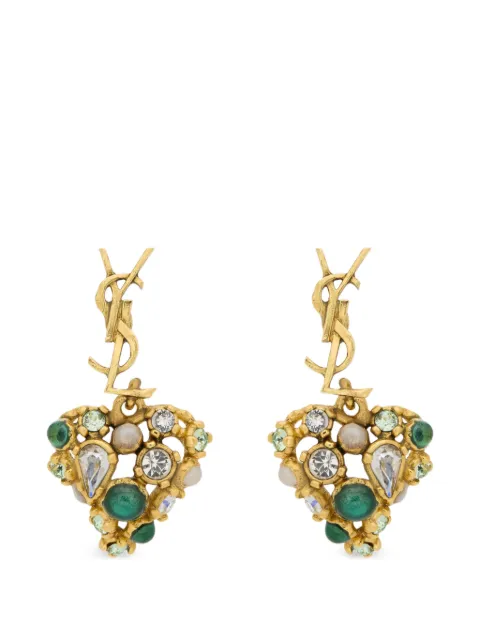 Saint Laurent aretes Cassandre con dije de corazón