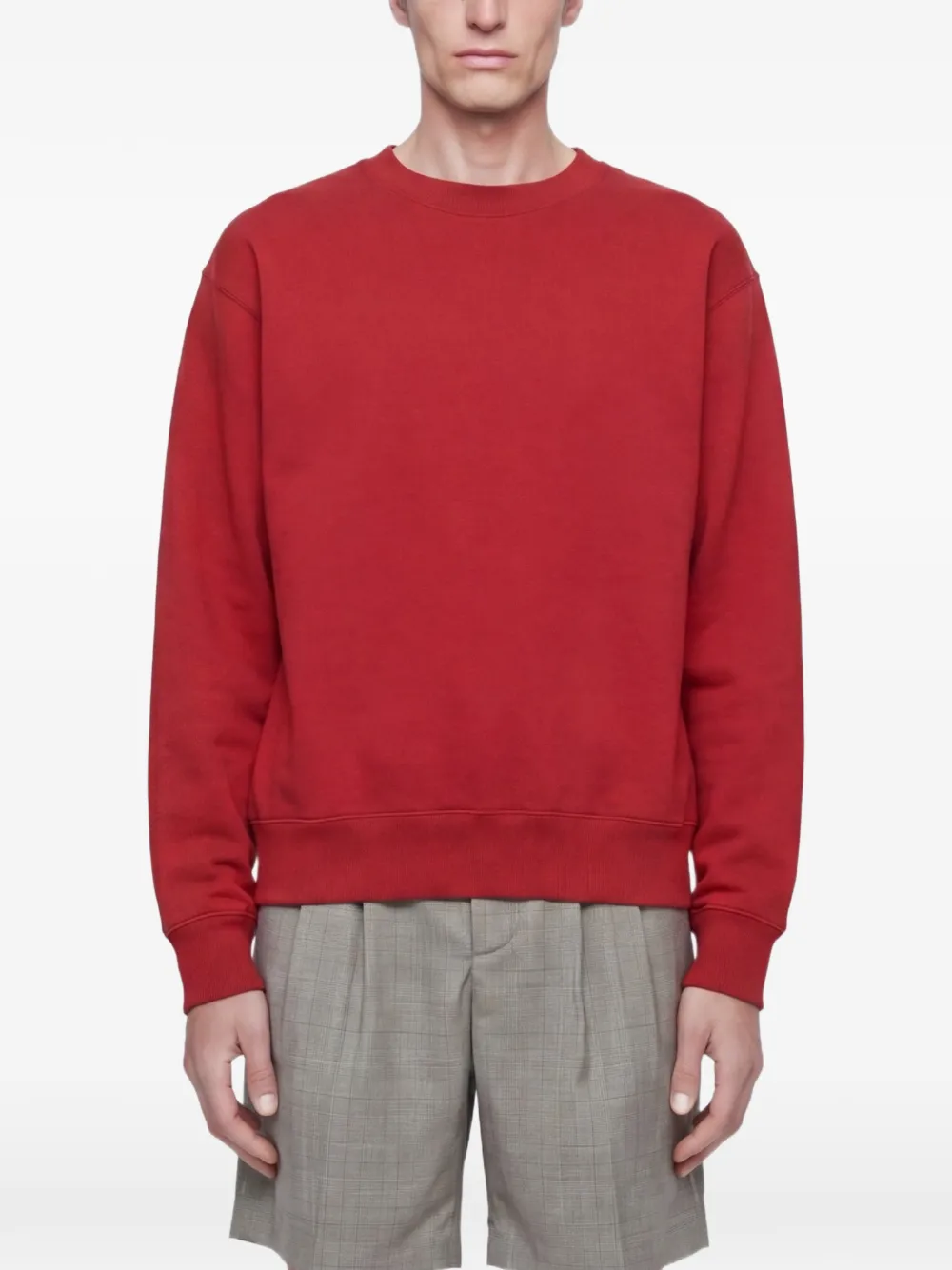 Hed Mayner embroidered crew-neck sweater - Rosso