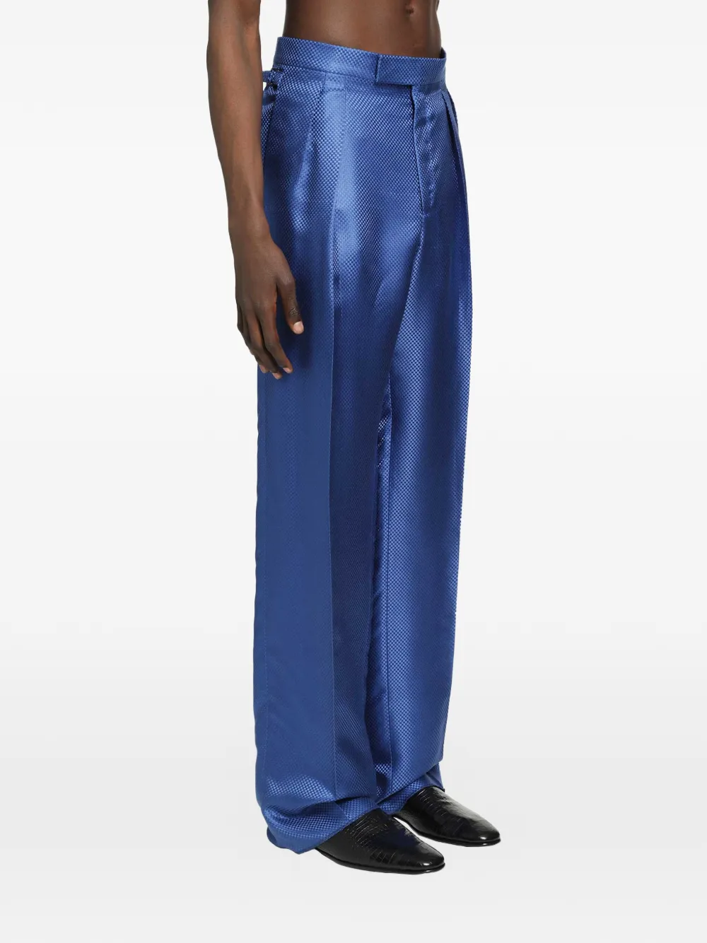 TOM FORD Zijden plooibroek Blauw
