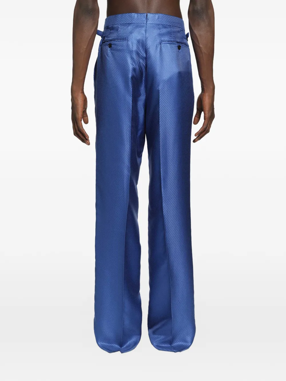 TOM FORD Zijden plooibroek Blauw