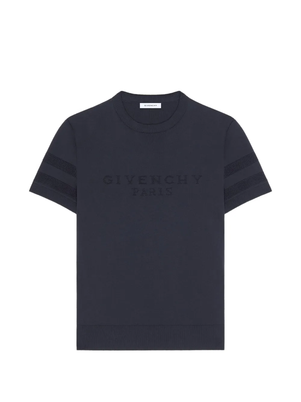 Givenchy 지방시 파리 자카드 코튼 니트 티셔츠 | 블랙 | Image 1