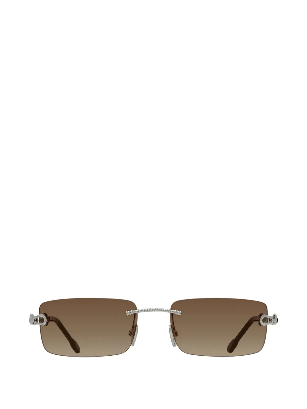 Fred Rahmenlose Sonnenbrille mit eckigen Gläsern - Silber