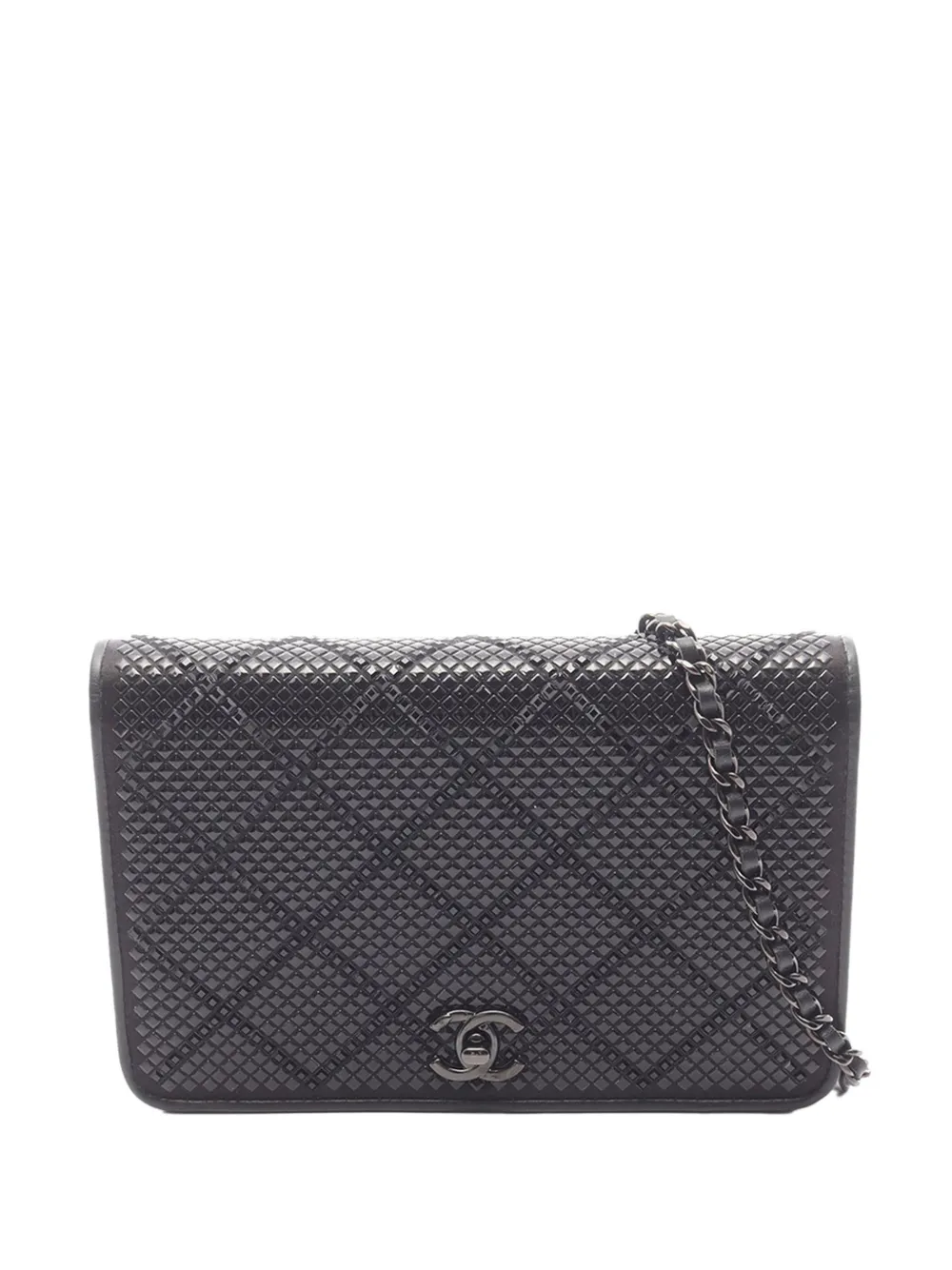CHANEL Pre-Owned 2021-2026 CC Leather Studded Wallet On Chain crossbody bag - Schwarz