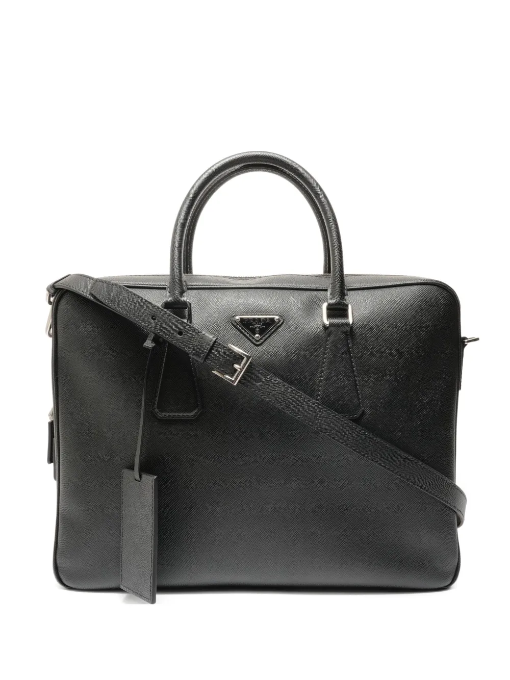 Pre-owned Prada 2010-2020s Saffiano Leather Tote Bag In Black