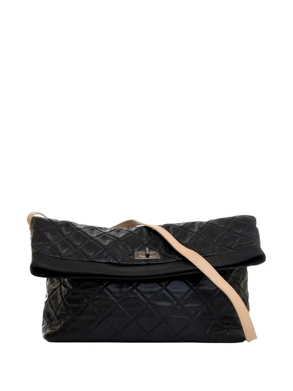 CHANEL Pre-Owned 2009-2010 Reissue Quilted Caviar Messenger Flap crossbody bag - Black