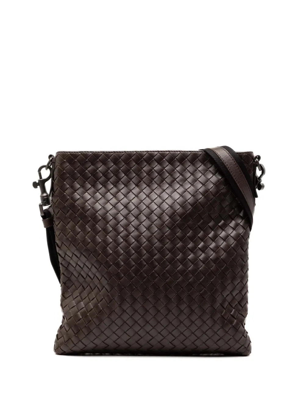 Bottega Veneta Pre-Owned Borsa a tracolla in nappa con design Intrecciato 2012-2026 - Marrone