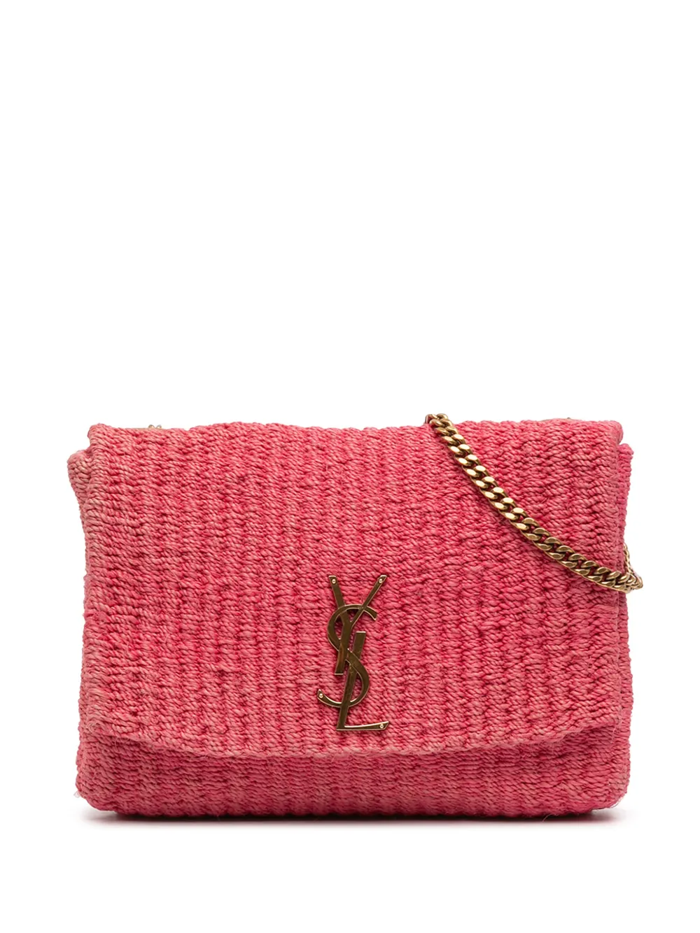 Saint Laurent Pre-Owned 2023 Medium Raffia Monogram Kate crossbody bag - Rosa