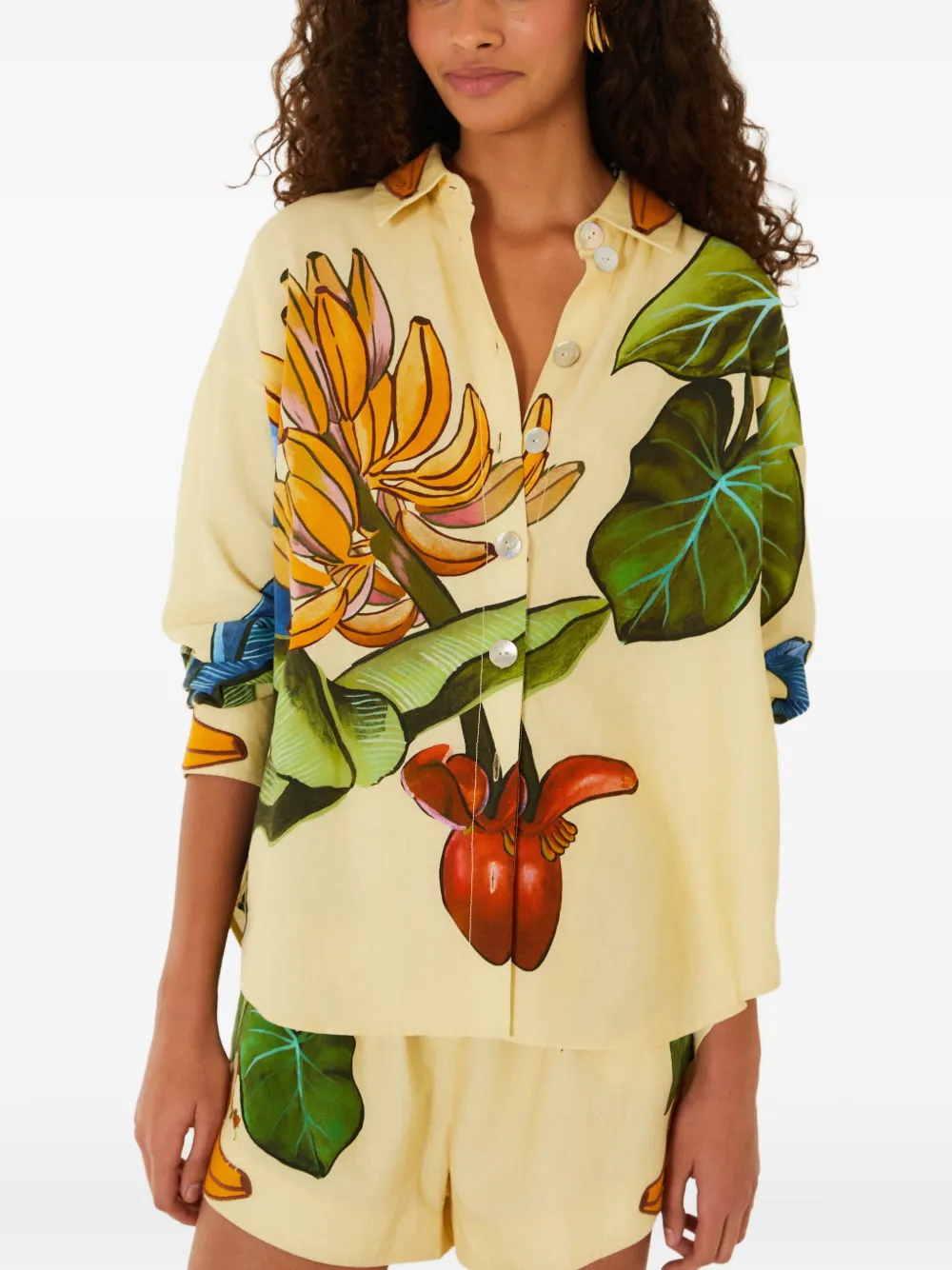FARM Rio Banana Grapes button-up shirt - Giallo