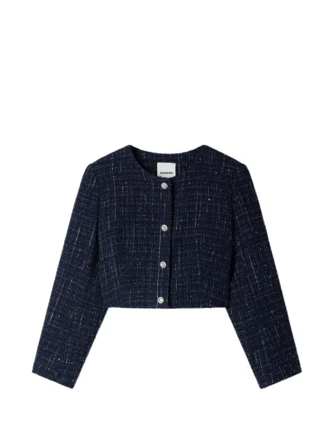 SANDRO chamarra corta con efecto de tweed