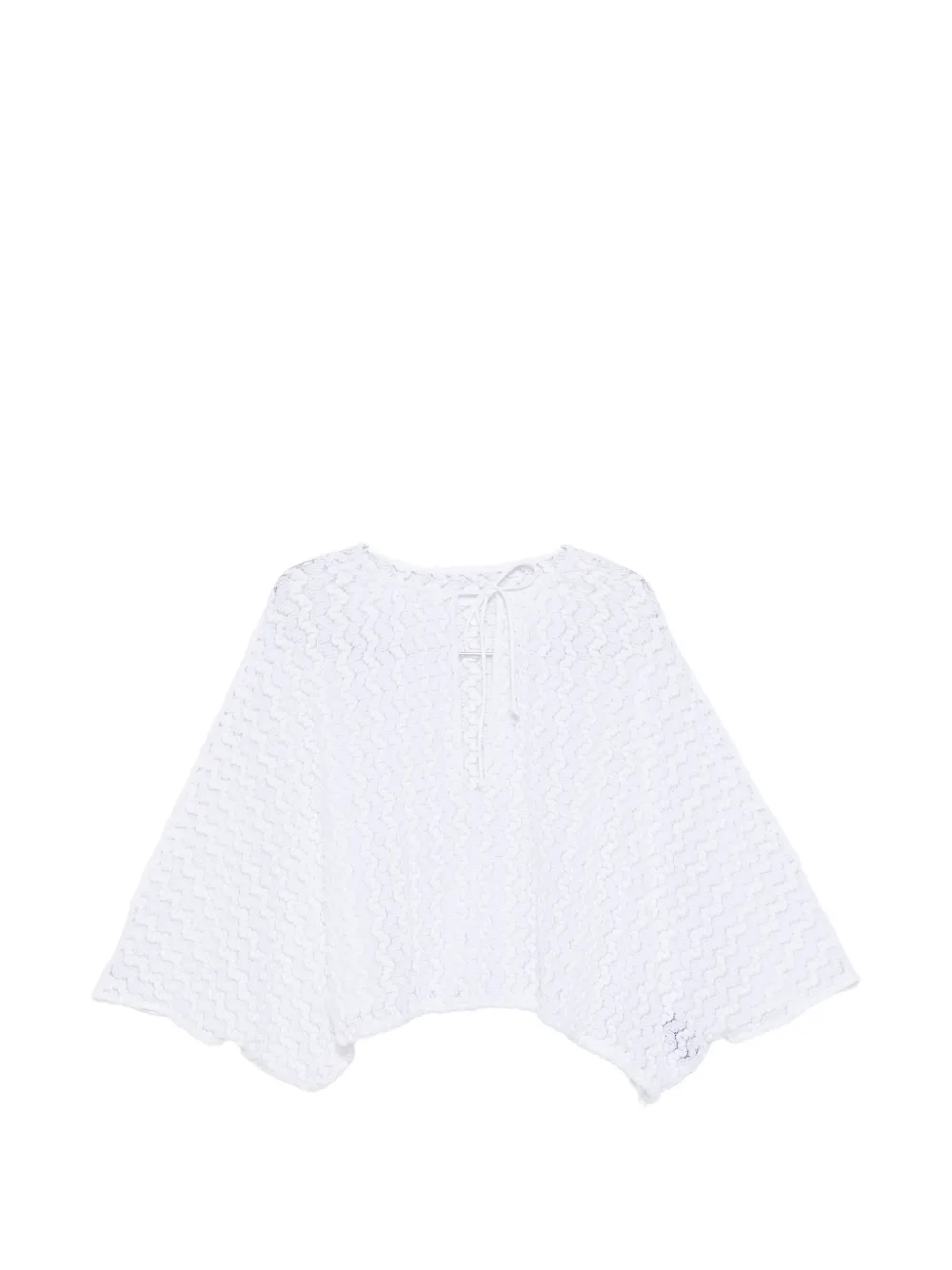 Fisico crochet-knit slit-sleeve top - Bianco