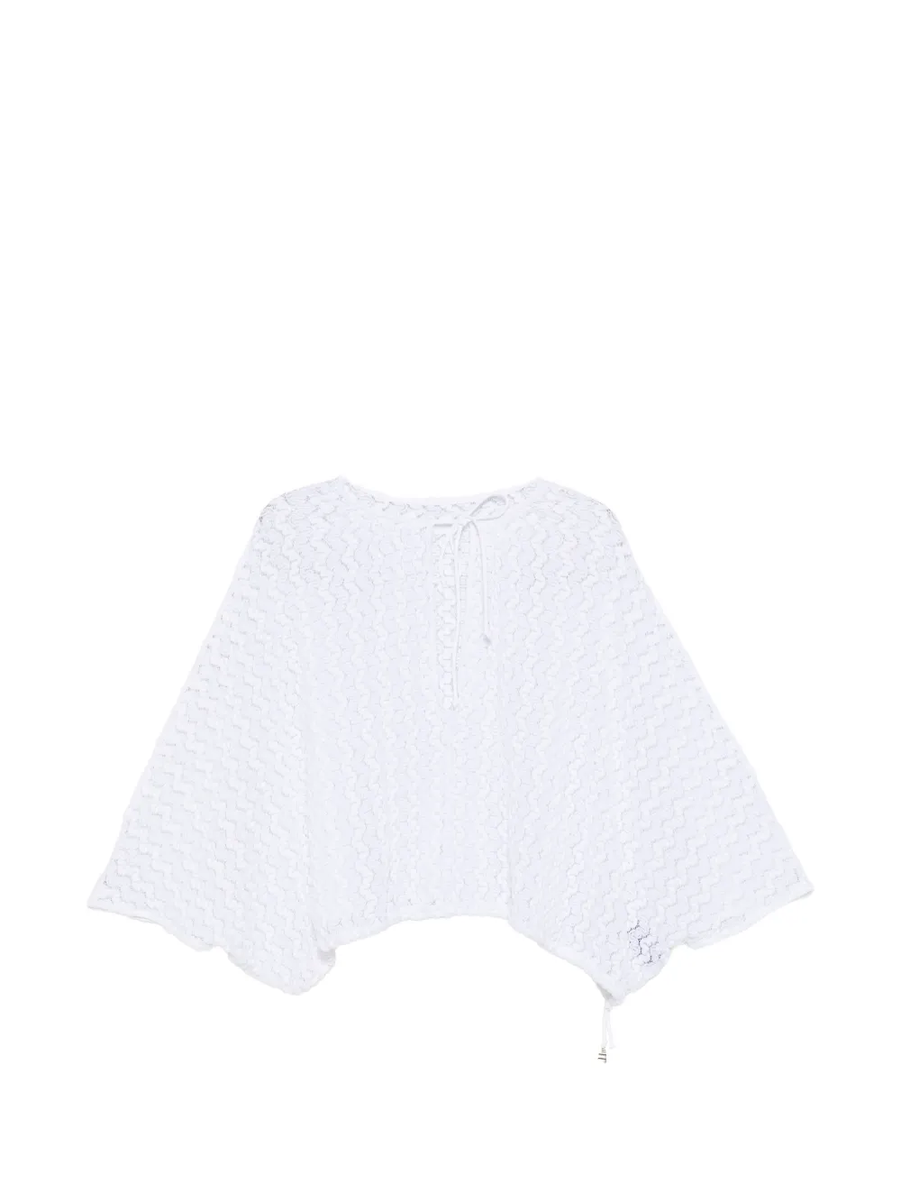 Fisico crochet-knit slit-sleeve top - Bianco