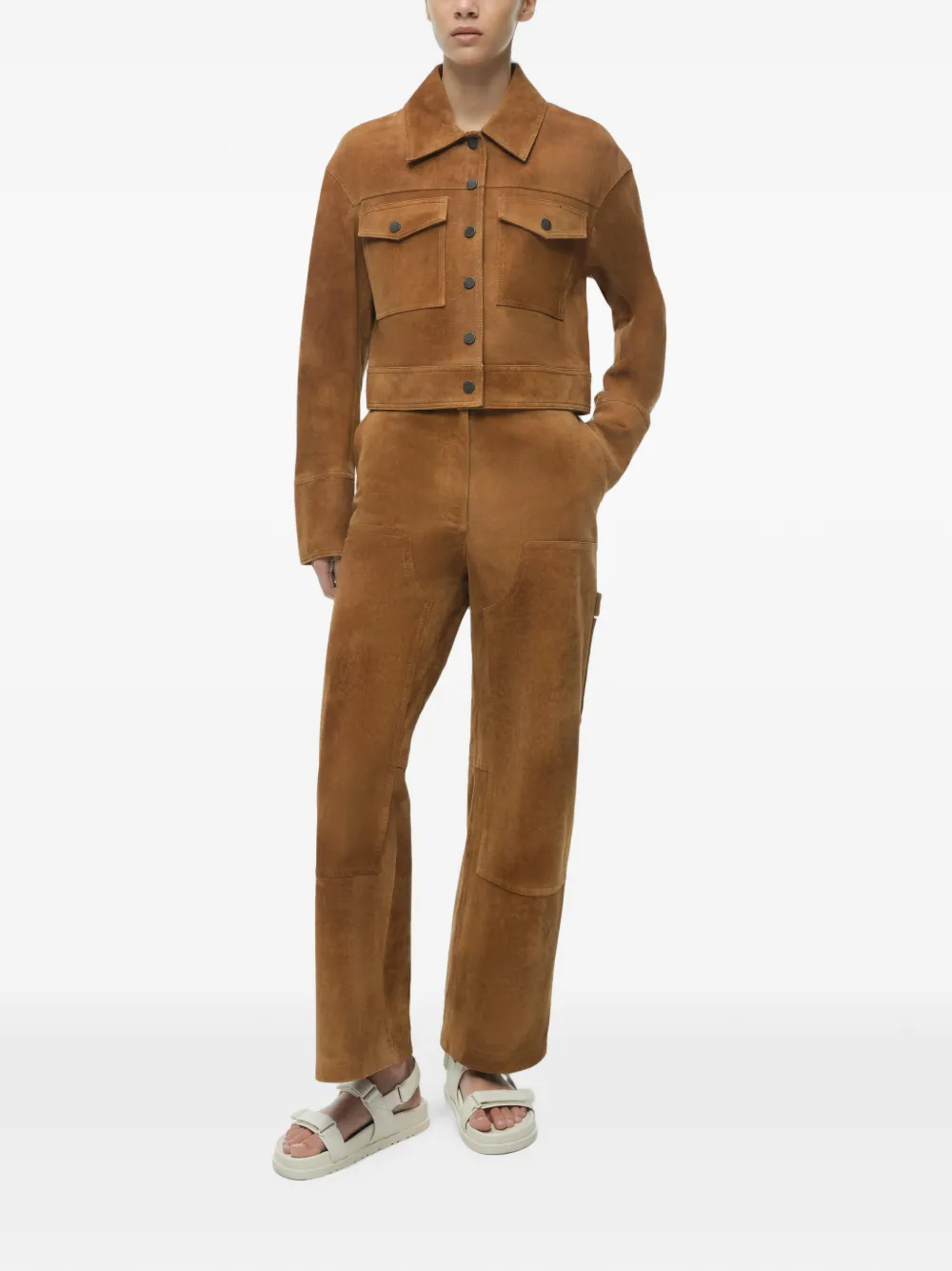 Simkhai Grafton Suede Jacket in Brown, view 2