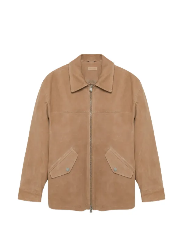 Simkhai Aslan Suede Leather Jacket in Brown