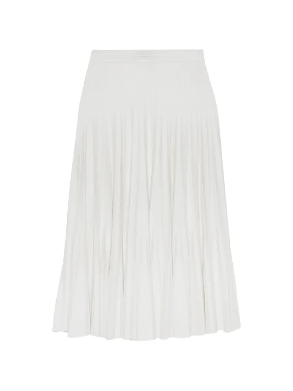 Simkhai Margoux Pleated Knit Midi Skirt in White