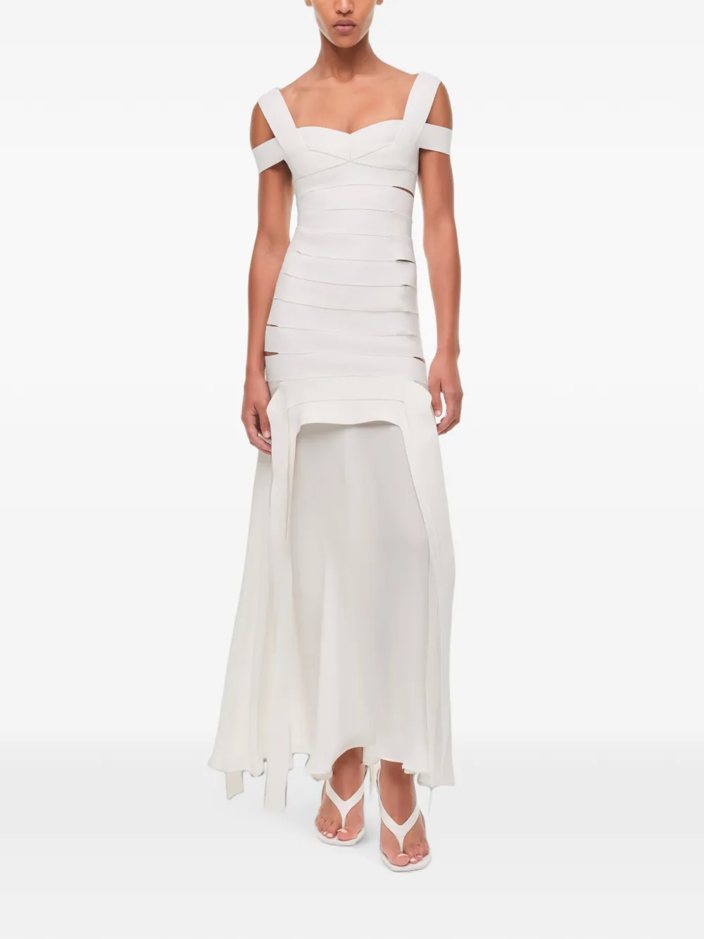 SIMKHAI Callaway gebreide maxi-jurk Wit