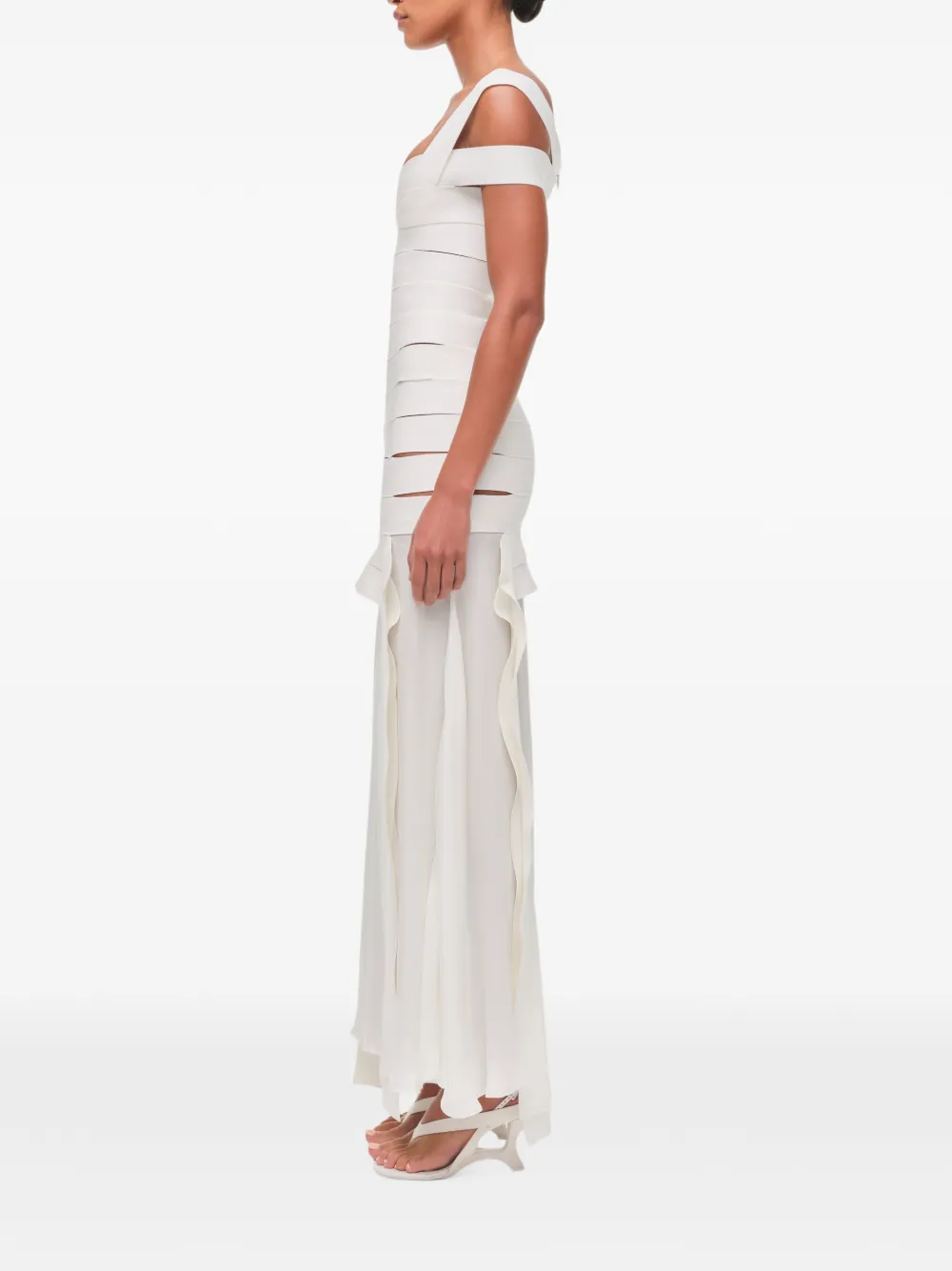 SIMKHAI Callaway gebreide maxi-jurk Wit