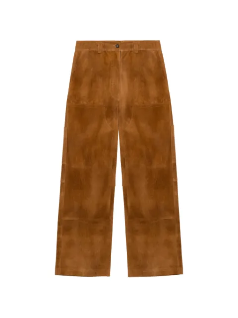 Simkhai Bates suede straight-leg trousers