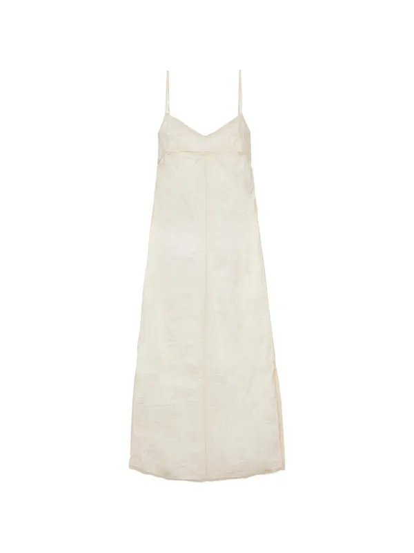 SIMKHAI Leah crinkled-effect Backless Midi Dress | White
