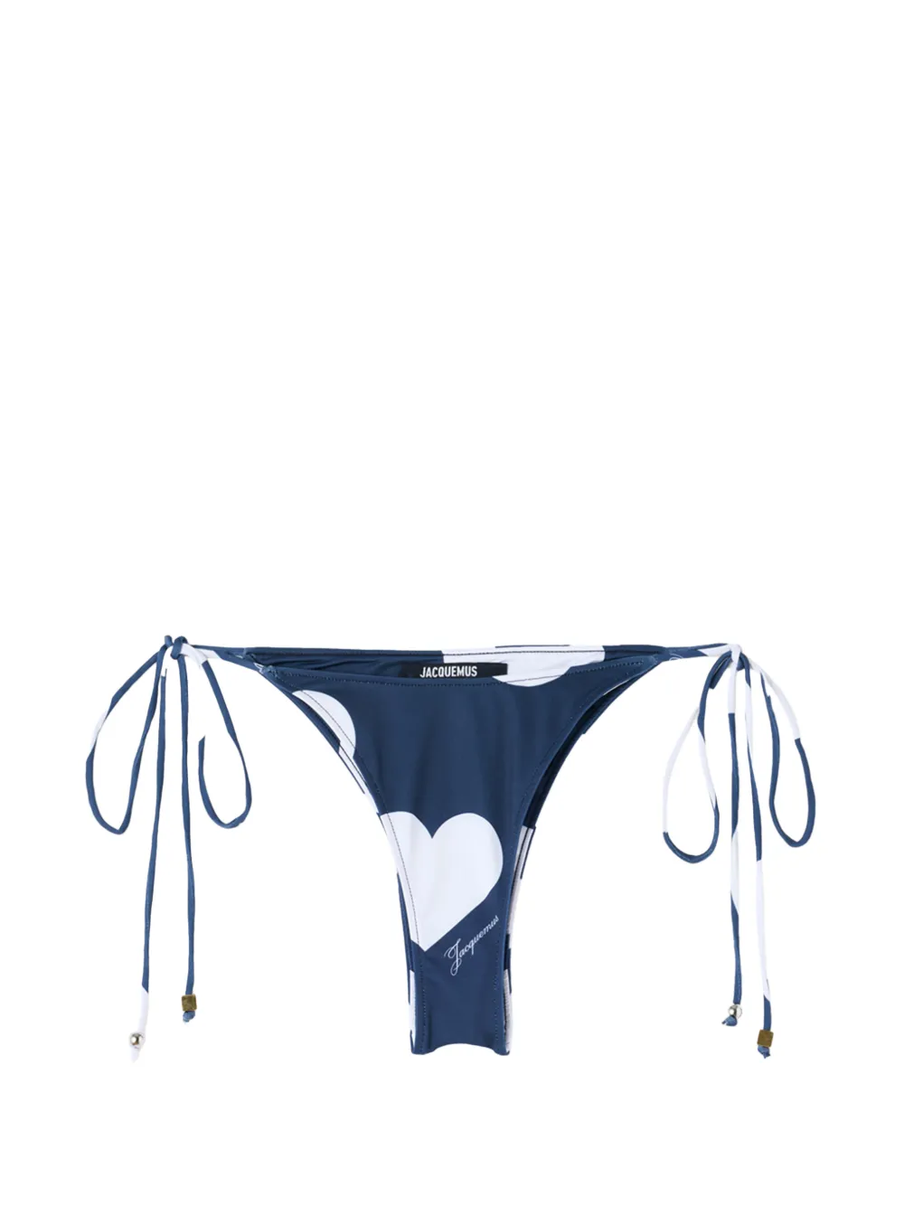 Jacquemus heart-print side-tie bikini bottom - Blu