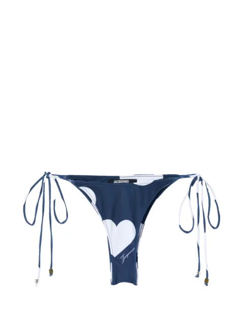 Jacquemus heart-print side-tie bikini bottom