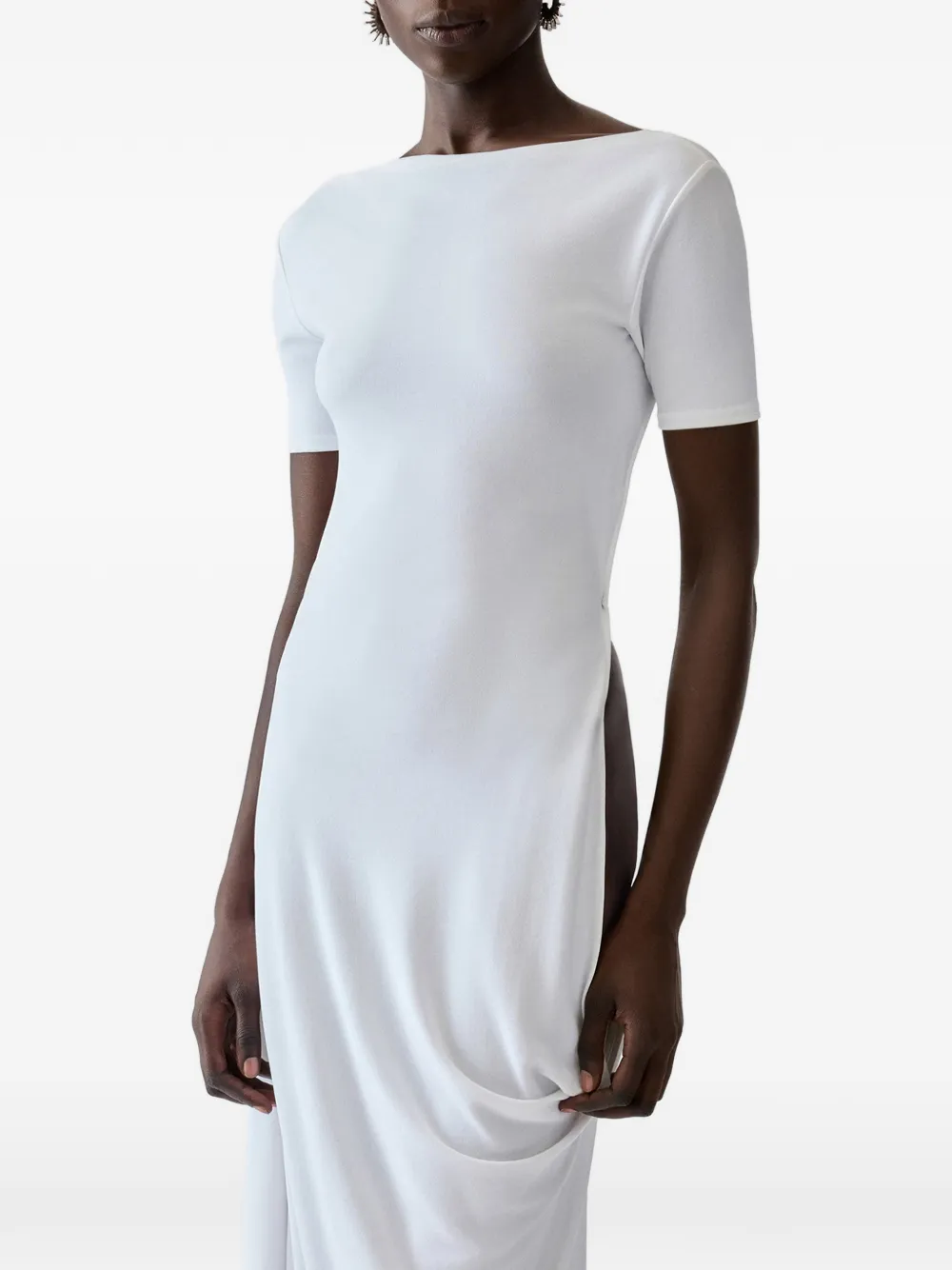 Jacquemus The Sole gedrapeerde jurk met open rug Wit