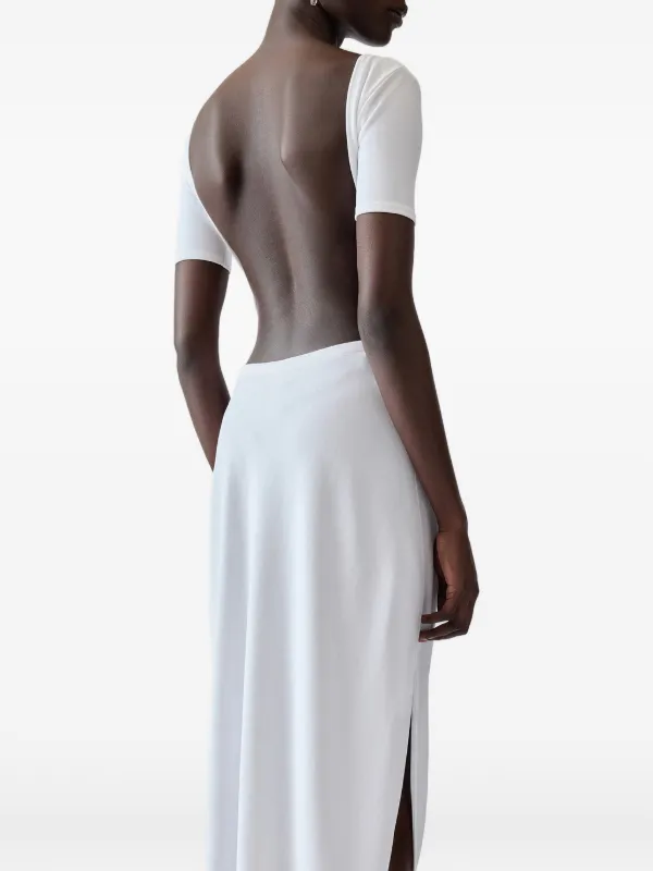 backless jacquemus dress Jacquemus + Open-Back Gathered Linen-Blend Mini Dress