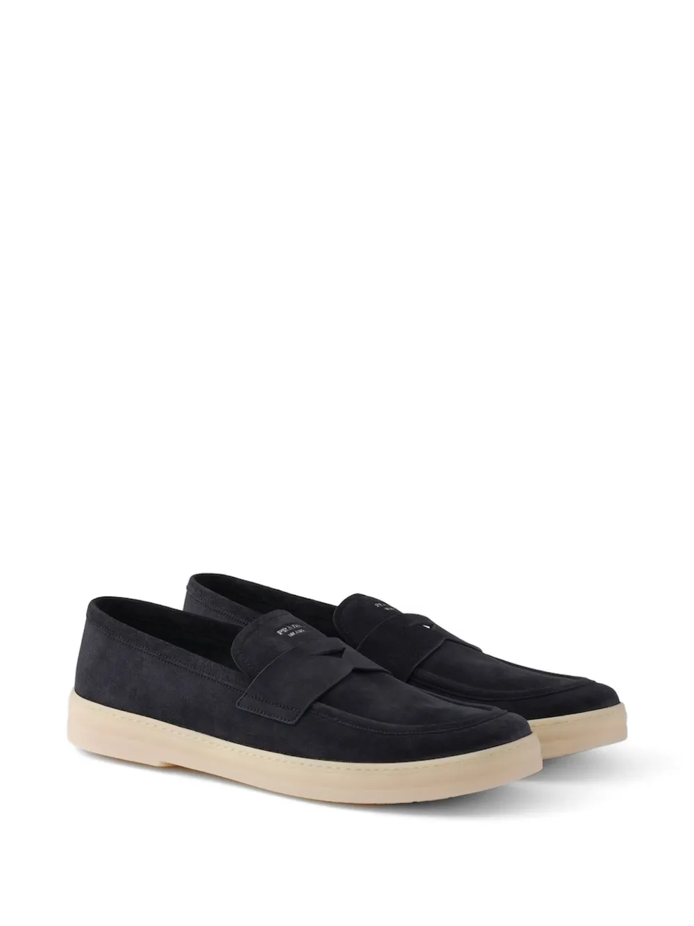 Prada suede penny-slot loafers Blauw