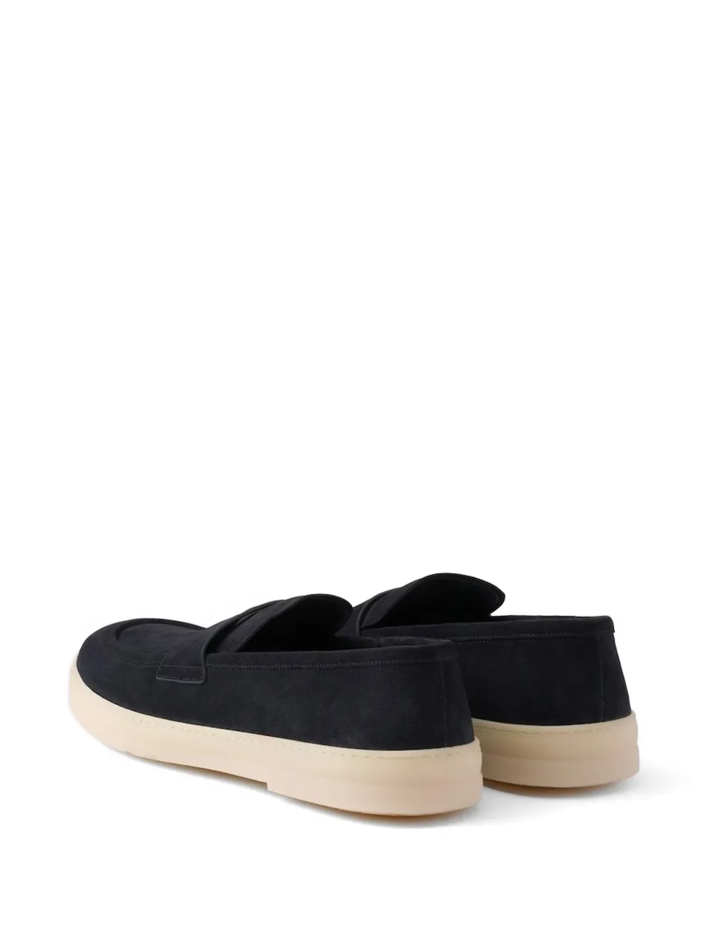 Prada suede penny-slot loafers Blauw