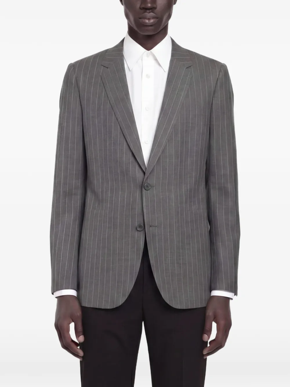 Valentino Garavani pinstripe single-breasted blazer - Grigio