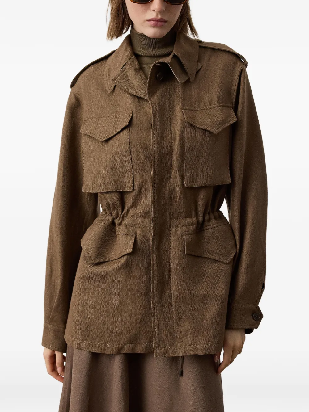 Ralph Lauren Collection Veldjack met meerdere zakken Bruin