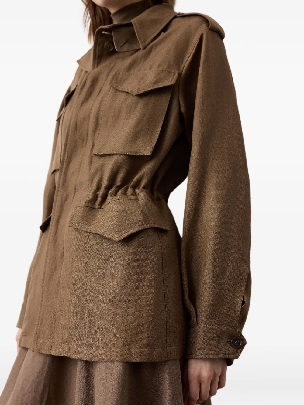 Ralph Lauren Collection Veldjack met meerdere zakken Bruin
