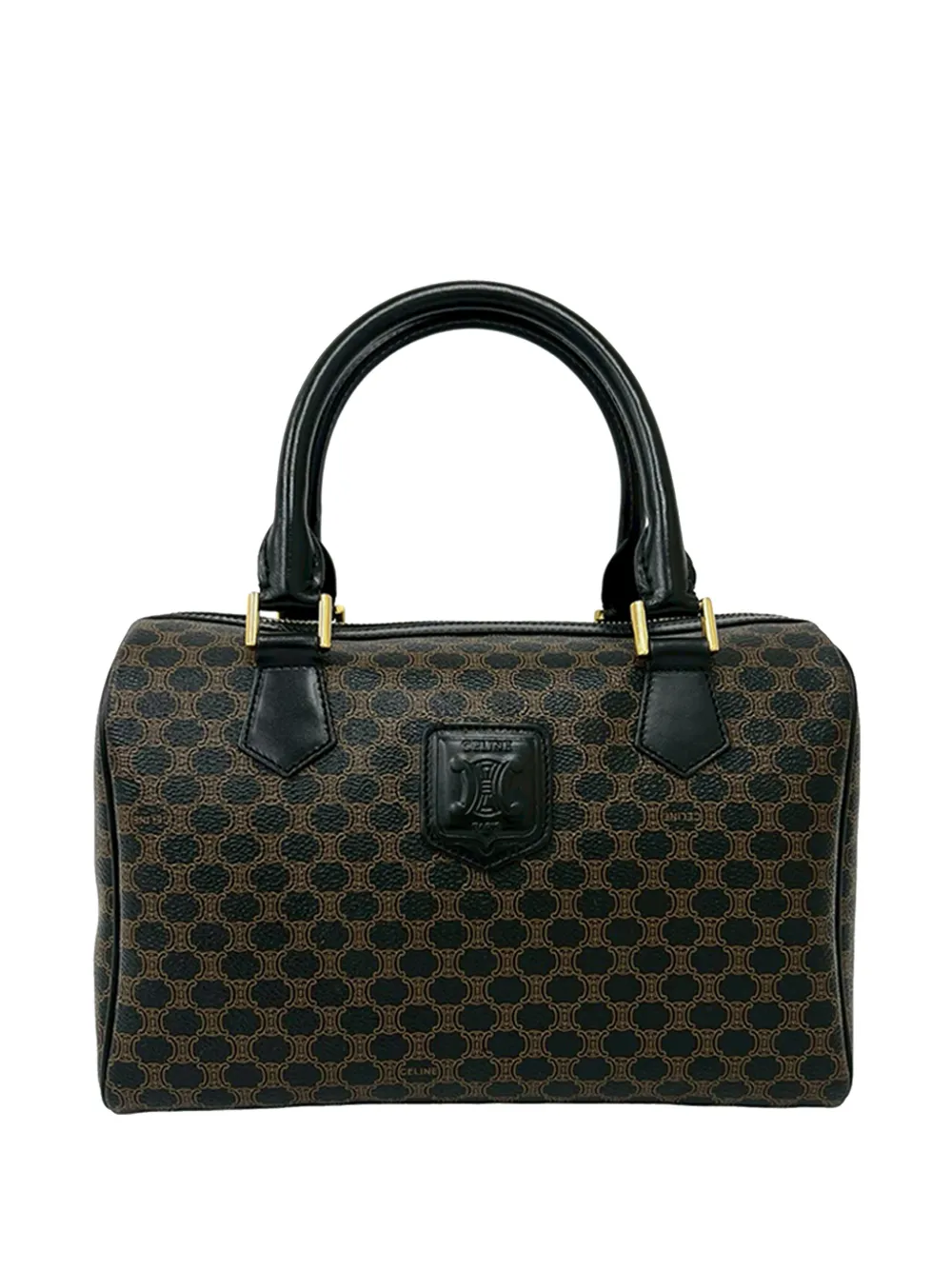 Celine Pre-Owned 20th Century Macadam Coated Canvas boston bag - Marrone