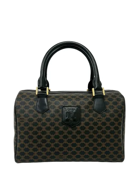 Celine Pre-Owned 20th Century Macadam Coated Canvas boston bag