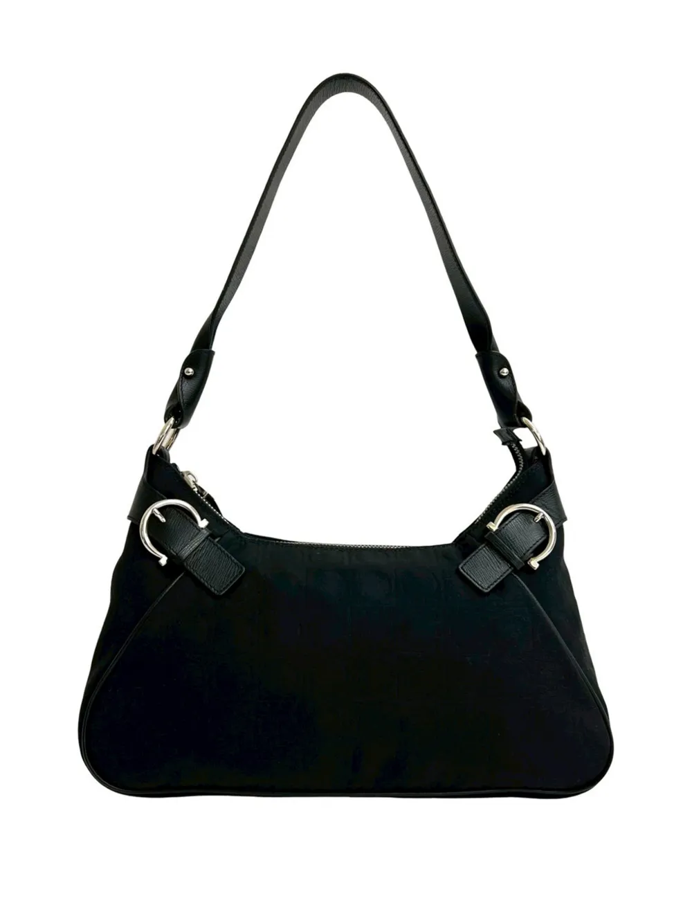 Ferragamo Pre-Owned 2010-2026 Gancini Canvas shoulder bag - Nero