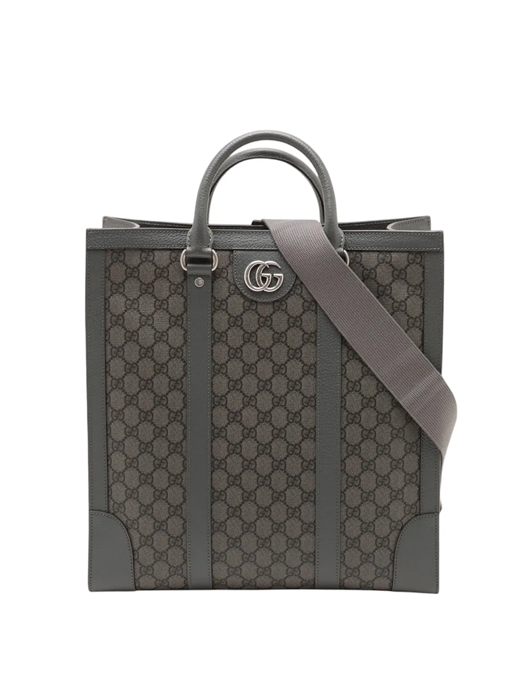 Gucci Pre-Owned 2016-2026 Medium GG Supreme Ophidia Vertical Tote satchel - Grigio