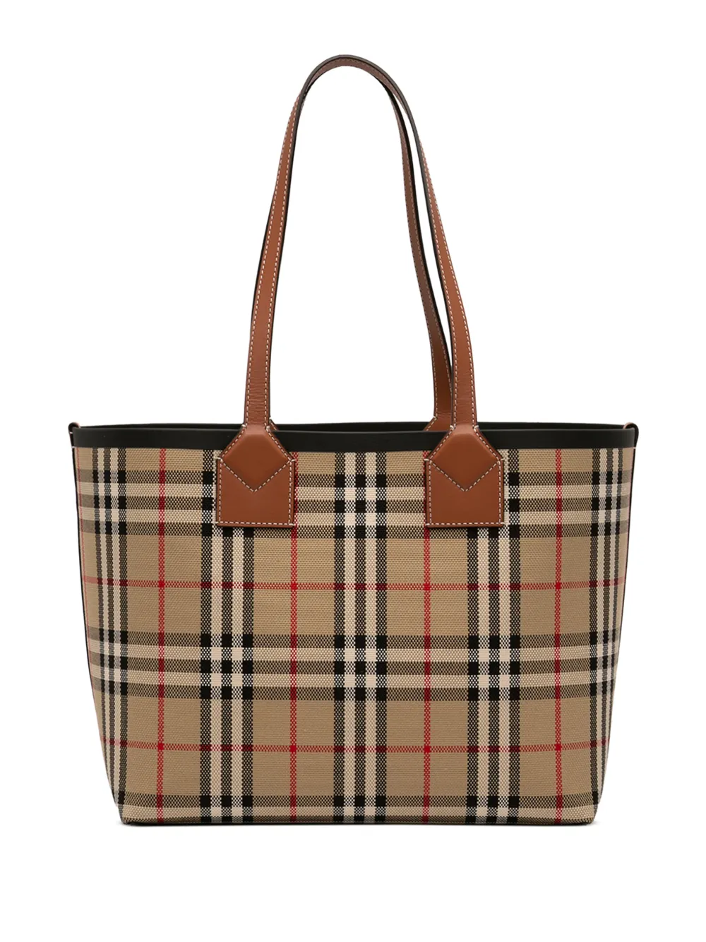Burberry Pre-Owned 2018-2023 Small House Check Canvas London tote bag - Braun
