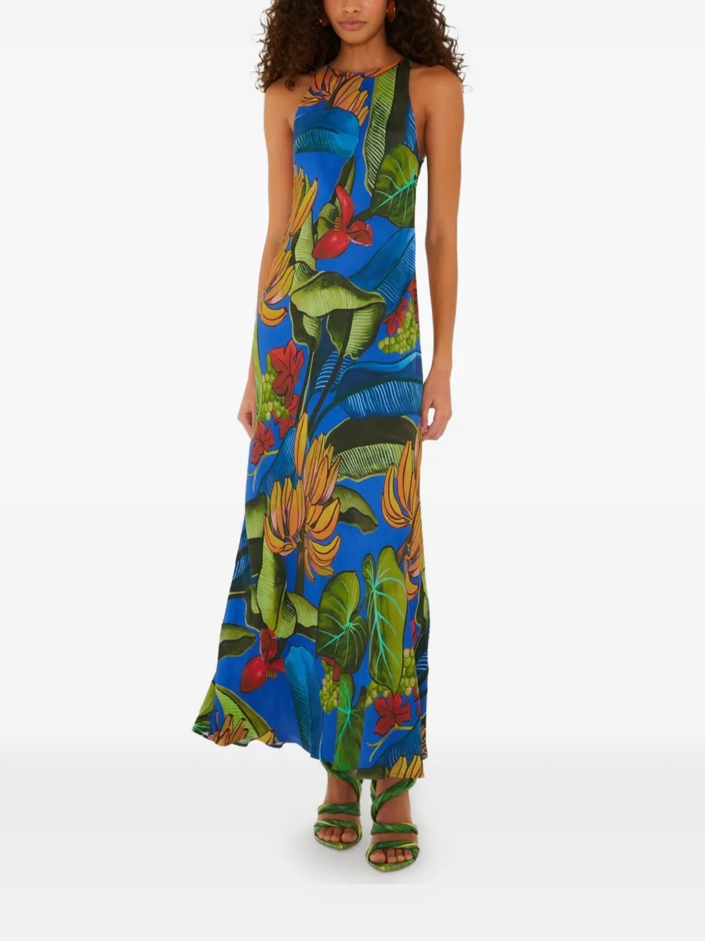 FARM Rio tropical-print maxi dress - Blu