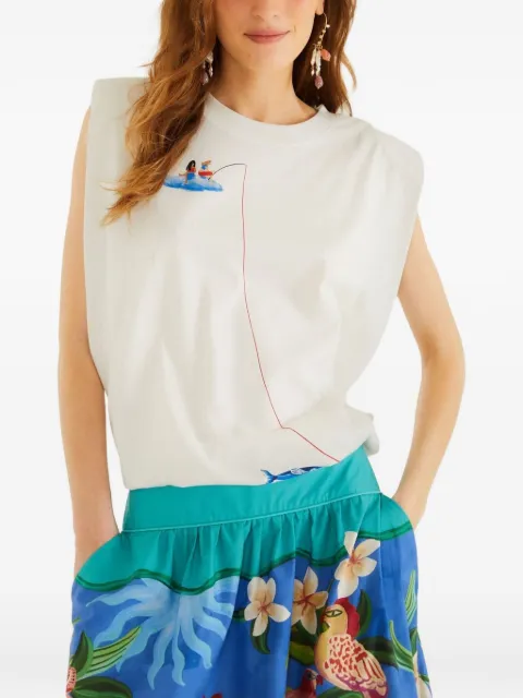 FARM Rio camiseta Fishing Dreams con hombreras y estampado gráfico