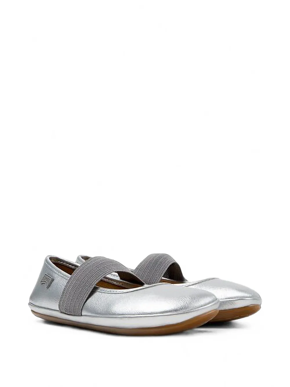 Camper Kids Right elasticated-strap ballet flats - Argento