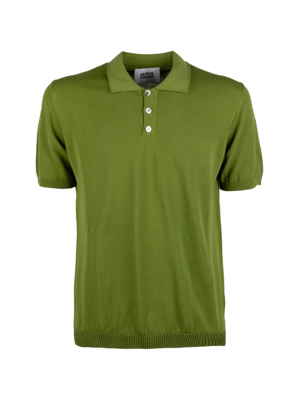Alpha Studio Short-sleeve Knitted Polo Shirt In Green