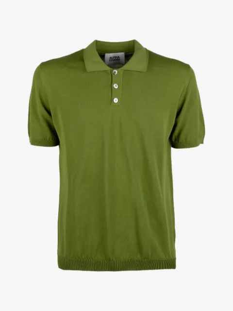 ALPHA STUDIO playera tipo polo tejida manga corta