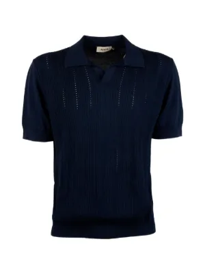 Brunello Cucinelli jacquard-textured rib-knit T-shirt | Blue