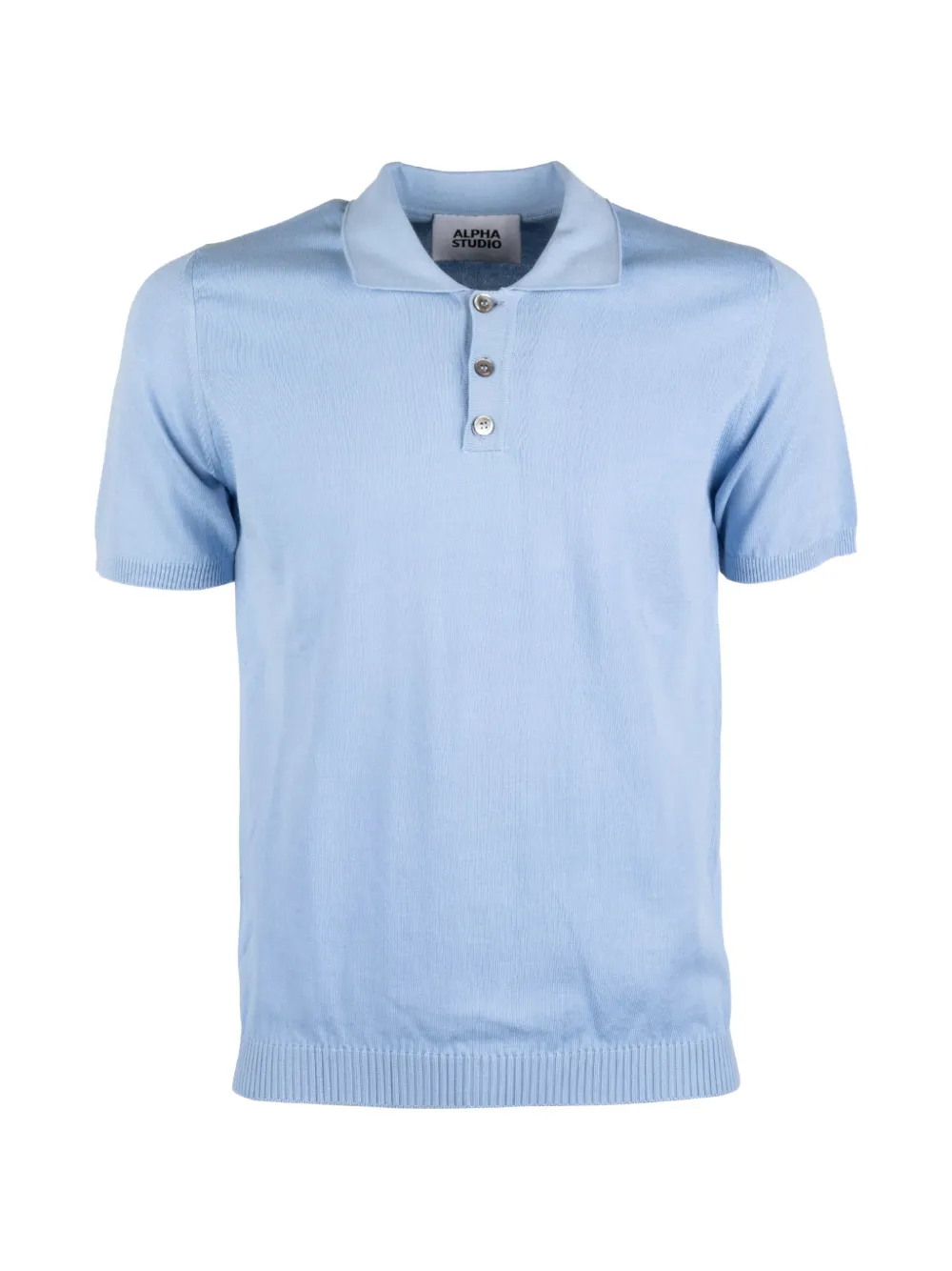 ALPHA STUDIO short-sleeve knitted polo shirt - Blau