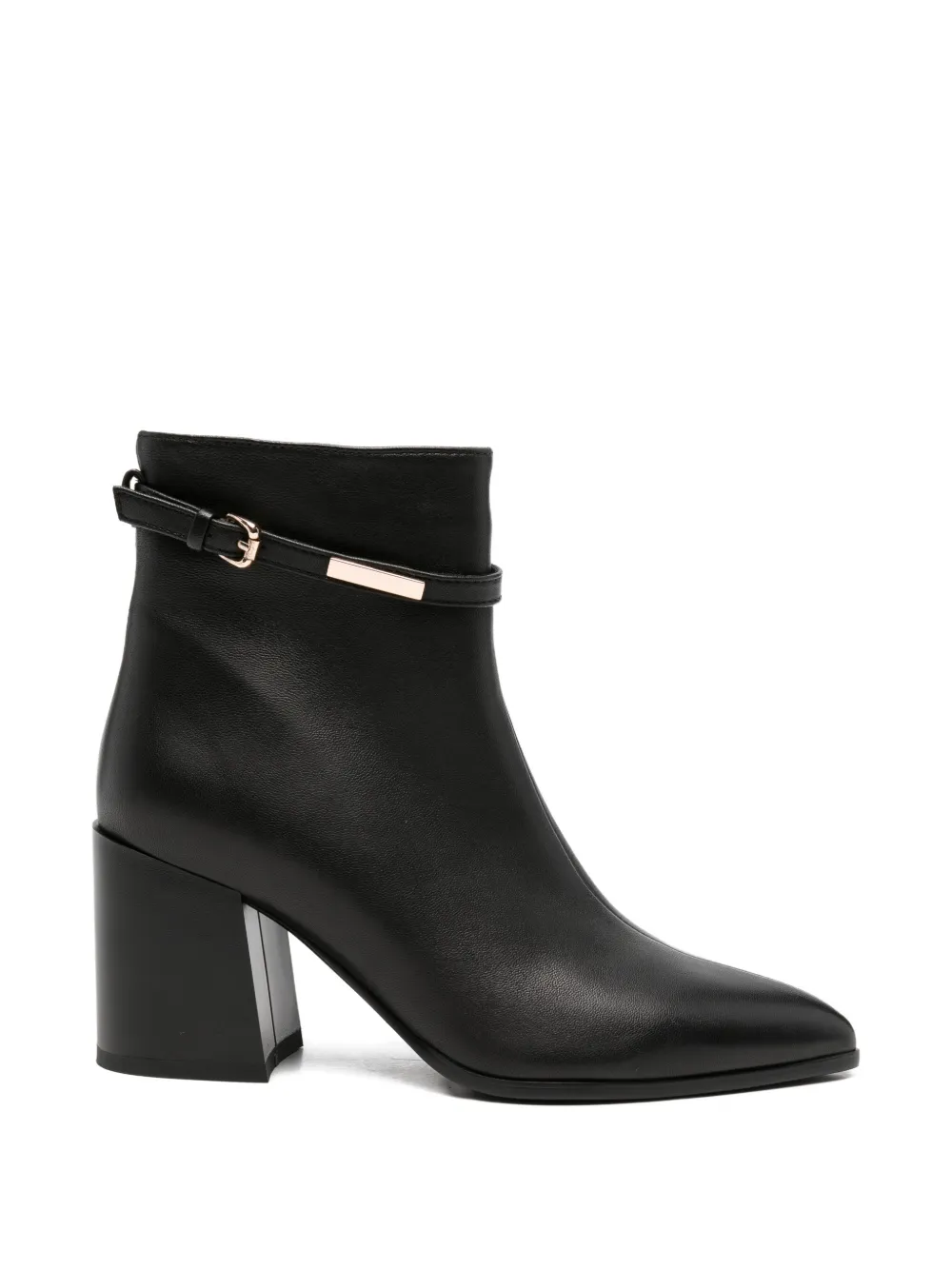buckle-detail pointed-toe ankle boots