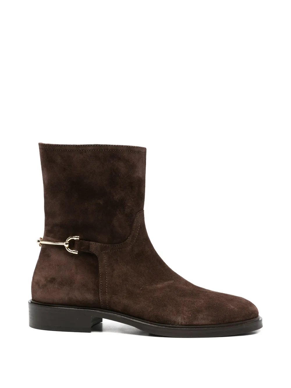 horsebit-detail suede boots