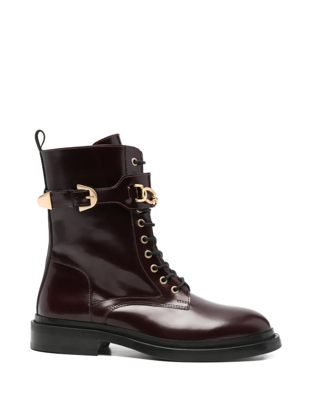 chain-link buckle-strap boots