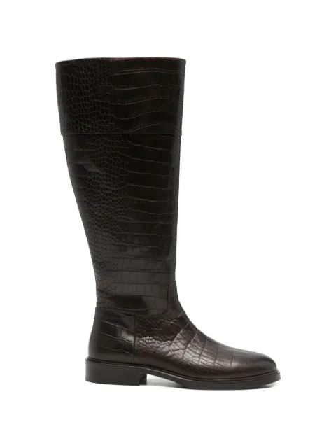 ADRIANNA FERETTI croc-effect knee-high boots