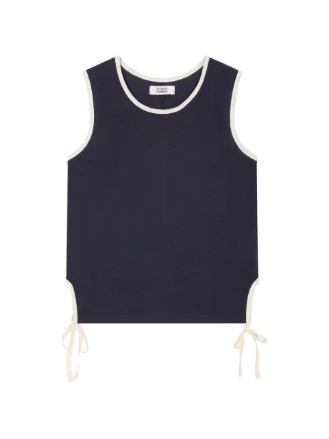 TOMBOY contrast-trim side-tie top