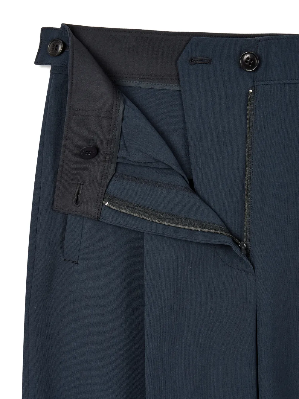 TOMBOY Plooibroek met wijde pijpen Blauw